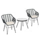 Dalton 2-Seater Table Chairs Patio 3-Piece Outdoor Furniture - Grey