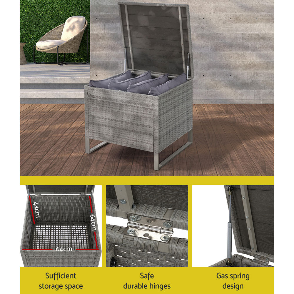 Walter 4-Seater Furniture Garden Couch Patio Wicker Table Chairs 4-Piece Outdoor Sofa - Grey