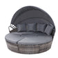 Tadcaster Outdoor Lounge Setting Sofa Patio Furniture Wicker Garden Rattan Set Day Bed - Grey