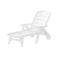 Nemy Sun Lounger Folding Chaise Lounge Chair Wheels Patio Outdoor Furniture - White
