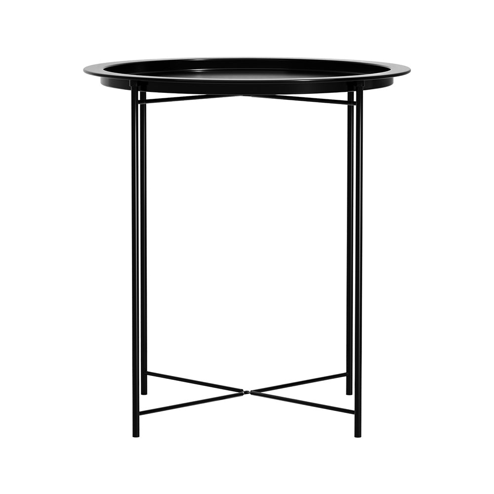 Atticus Coffee Side Table Steel Outdoor Furniture Indoor Desk Patio Garden - Black