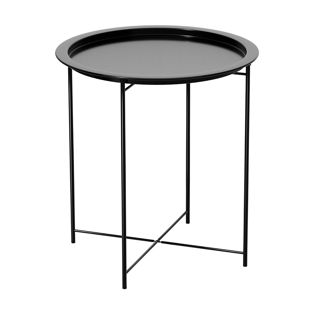 Atticus Coffee Side Table Steel Outdoor Furniture Indoor Desk Patio Garden - Black