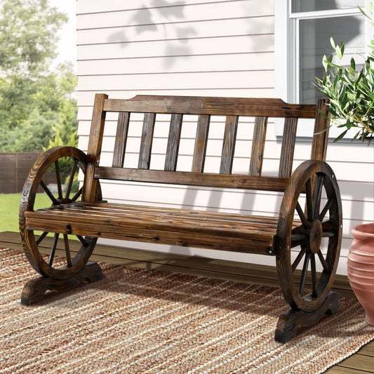 Celestia Wooden Wagon Wheel Chair - Brown