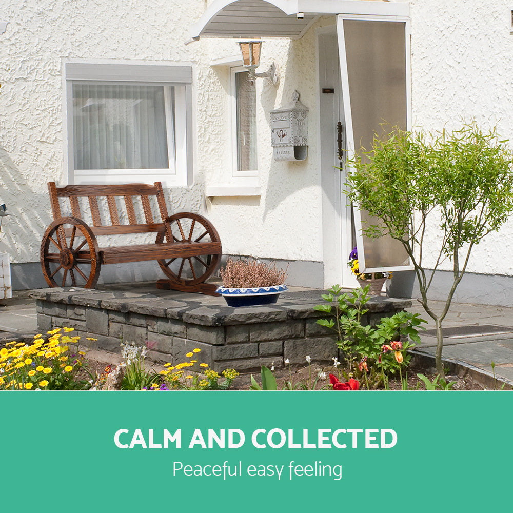 Celestia Wooden Wagon Wheel Chair - Brown