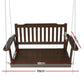 Axel Porch Swing Chair with Chain Garden Bench Wooden - Brown