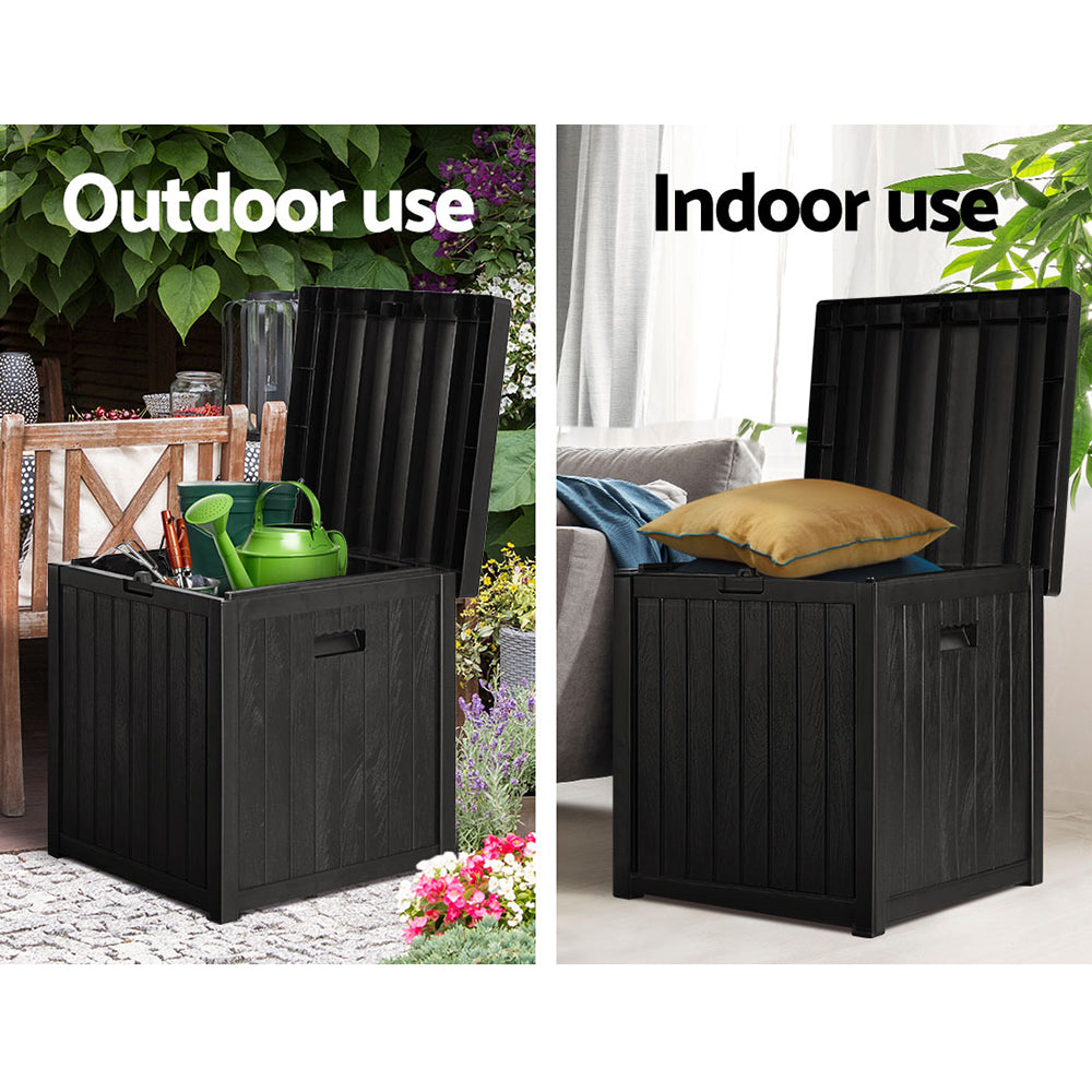 Outdoor Storage Box 195L Organiser Garden Bench Deck Toy Shed Tool - Black