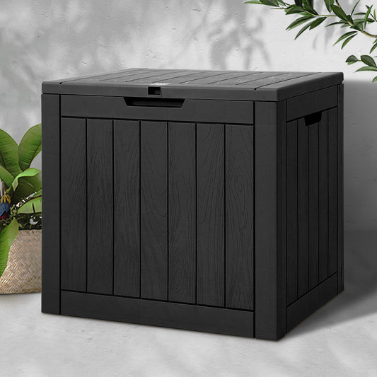 Outdoor Storage Box 118L Container Lockable Garden Toy Tool Shed - Black