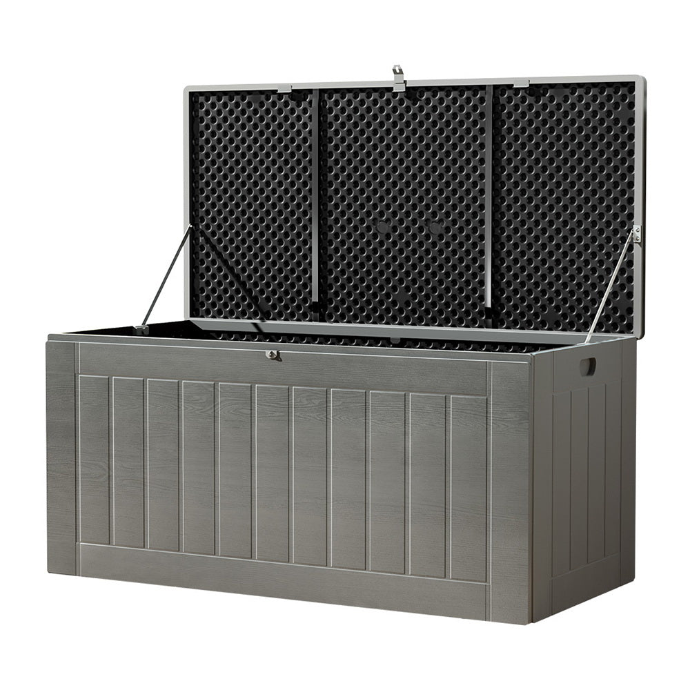 Outdoor Storage Box 830L Container Lockable Garden Bench Tool Shed - Grey