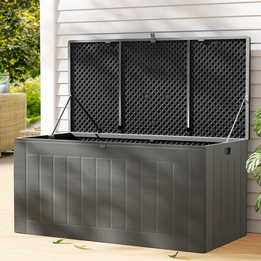 Outdoor Storage Box 830L Container Lockable Garden Bench Tool Shed - Grey