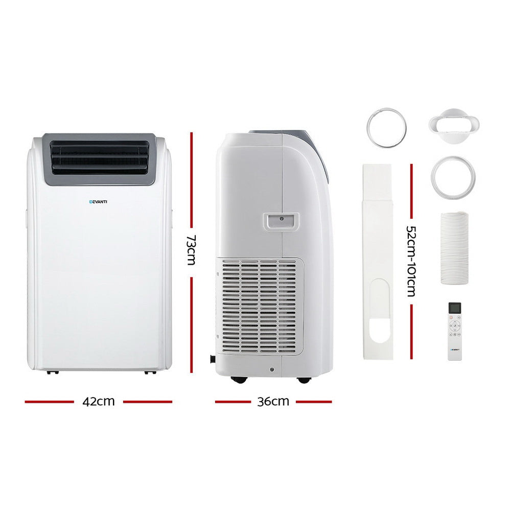 Portable Air Conditioner Cooling Mobile Fan Cooler Dehumidifier Window Kit White 3300W