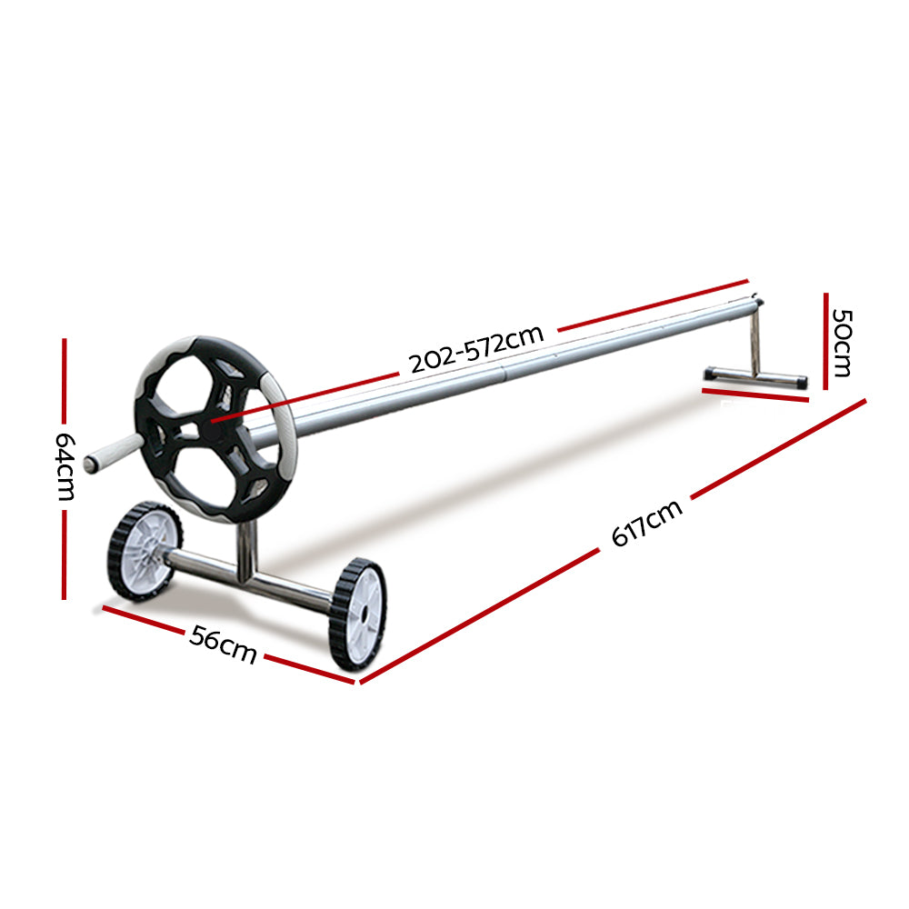 5.72m Swimming Pool Cover Roller Reel Adjustable Solar Thermal Blanket