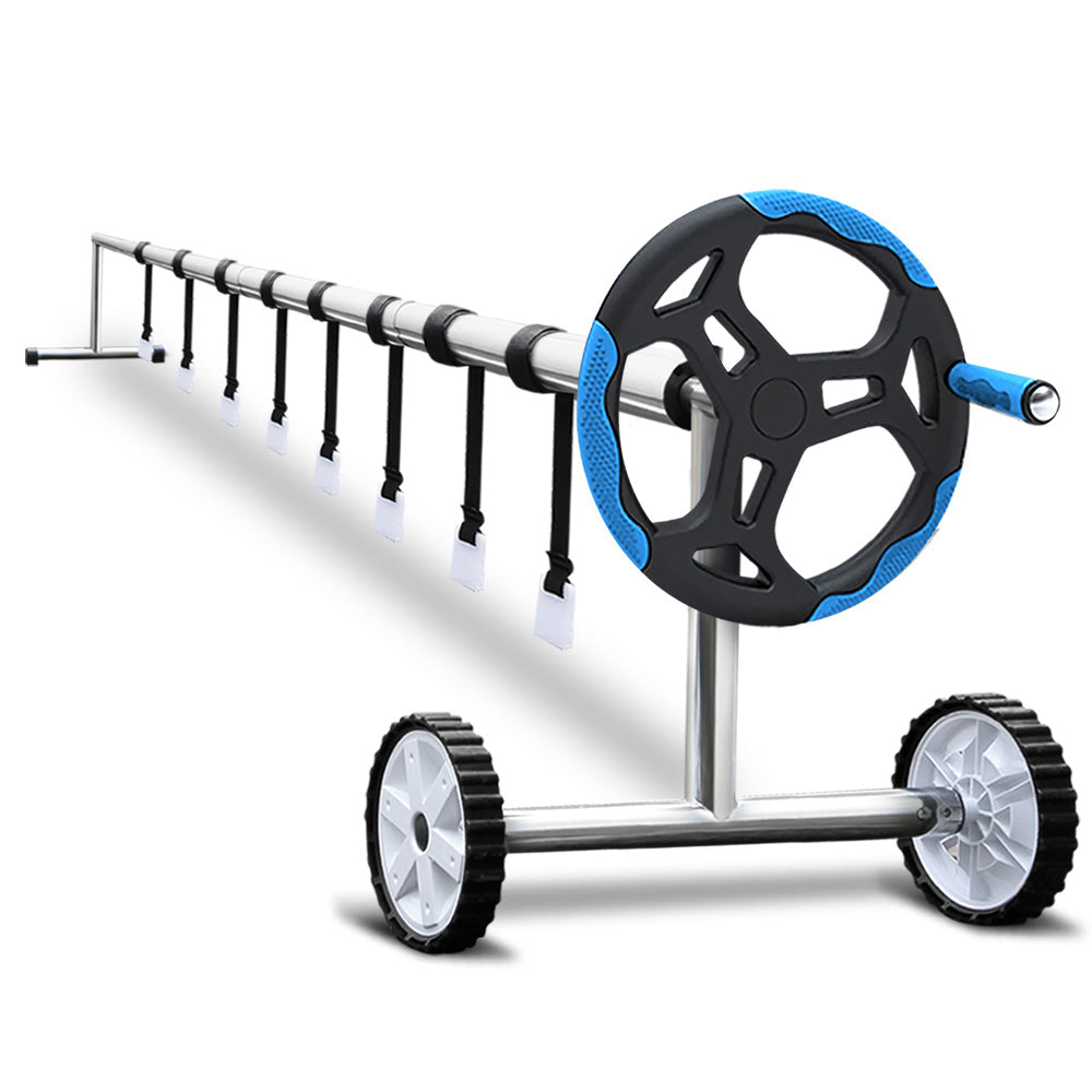 Swimming Pool Cover Roller Reel Adjustable Solar Thermal Blanket Blue
