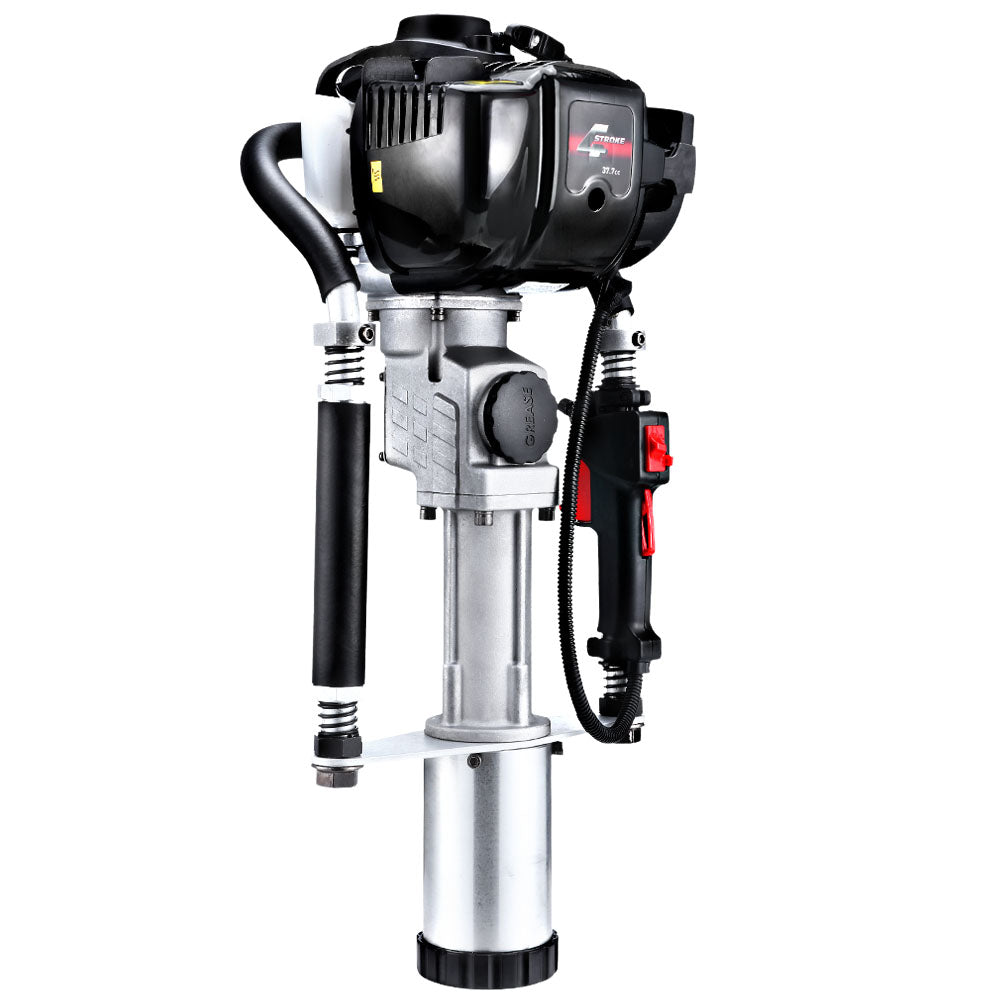 Petrol Post Driver 38CC 4-Stroke Rammer Pile Star Picket Fence Hole - Black
