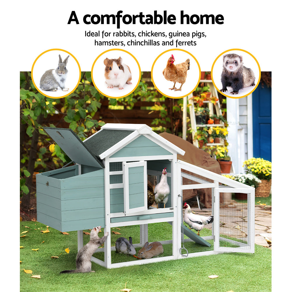 Chicken Coop Rabbit Hutch Large House Run Cage Wooden Outdoor Pet Hutch