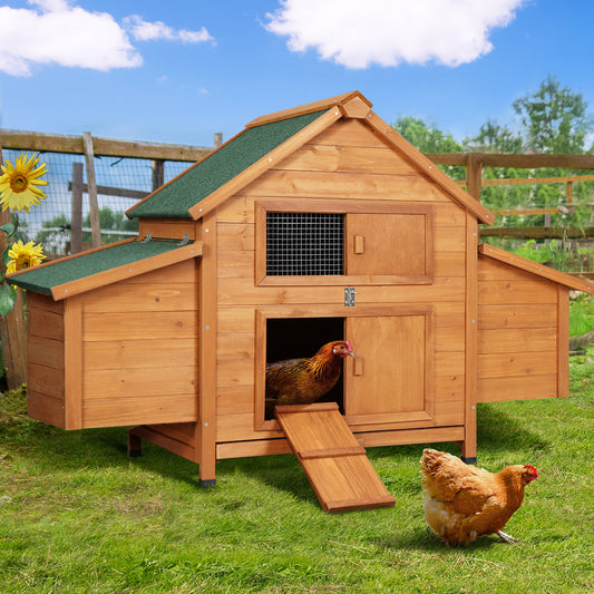 Chicken Coop Large Rabbit Hutch House Run Cage Wooden Outdoor Pet Hutch