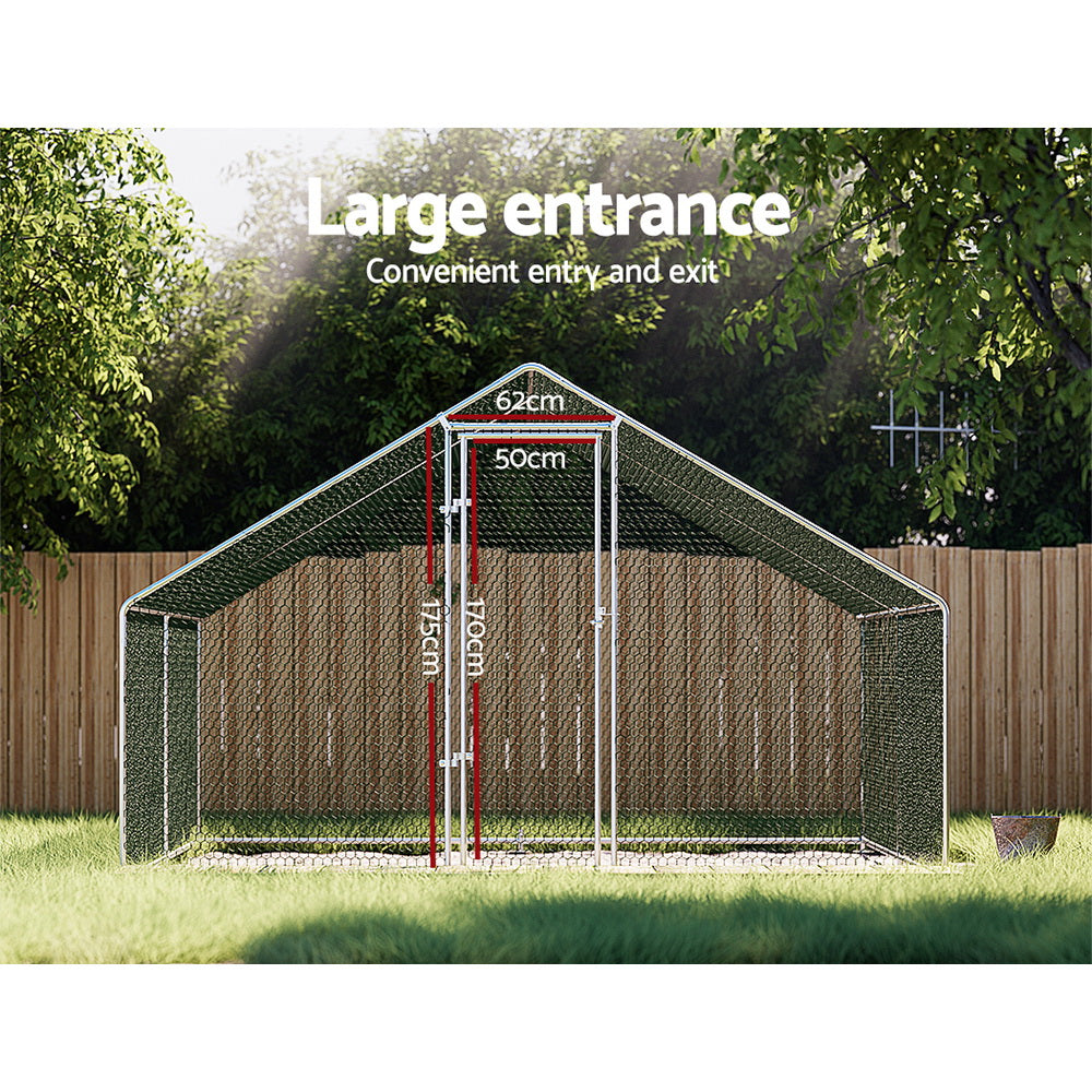 Chicken Coop Cage 3x4x2m Galvanised Steel