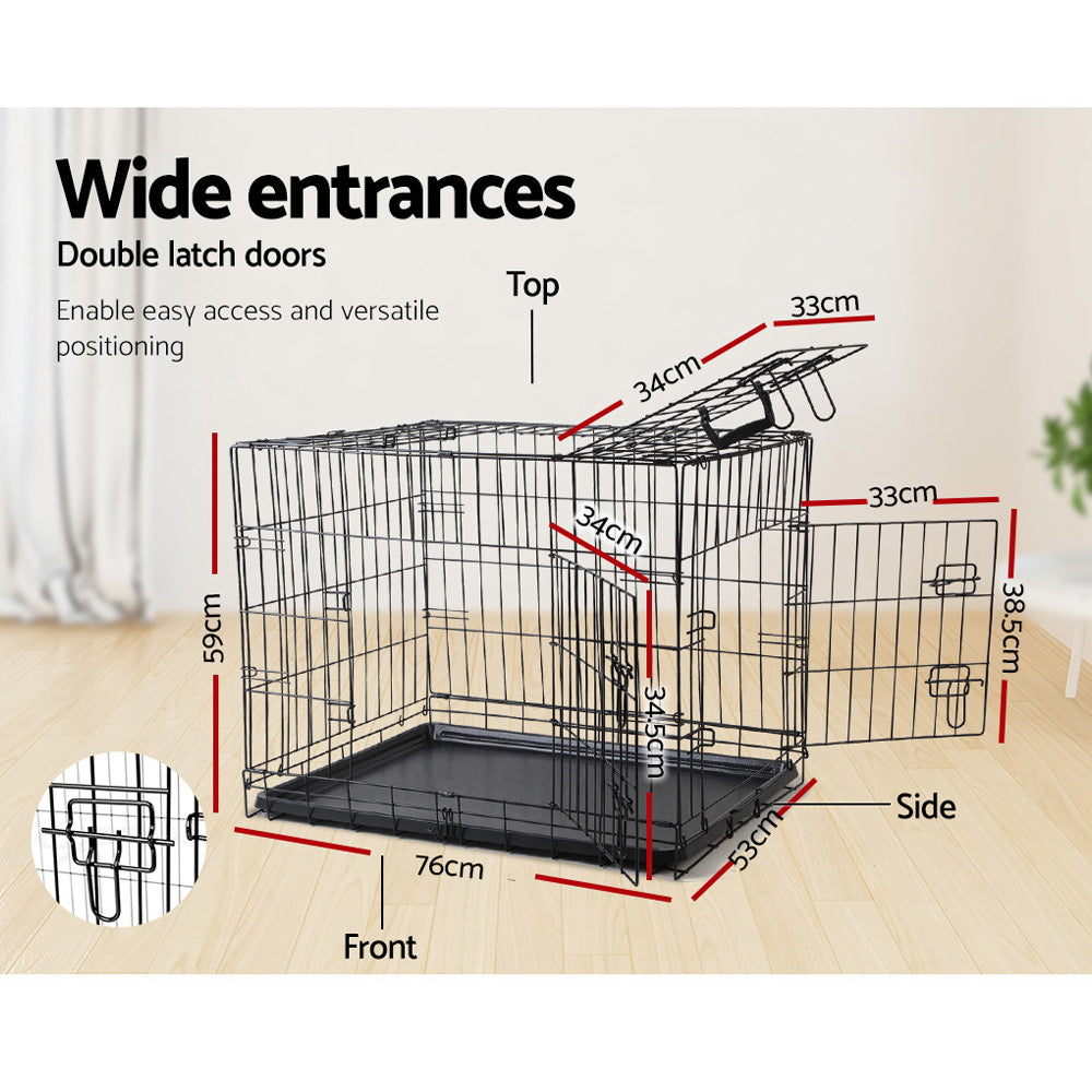 Dog Cage 36inch Pet Cage - Black