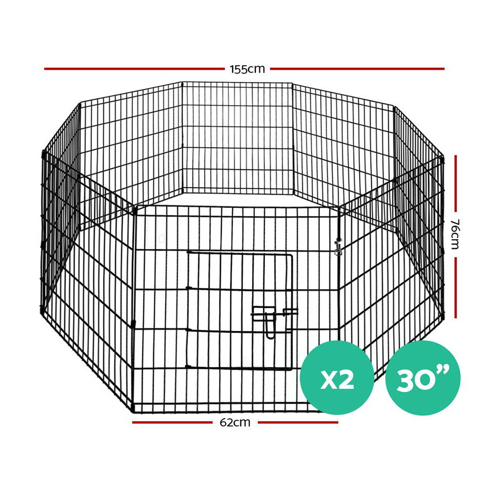 Pet Dog Playpen 2x30" 8 Panel Puppy Exercise Cage Enclosure Fence