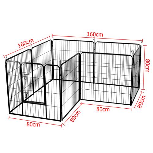 Pet Playpen Dog Playpen 8 Panel Exercise Cage Enclosure Fence 80x80cm