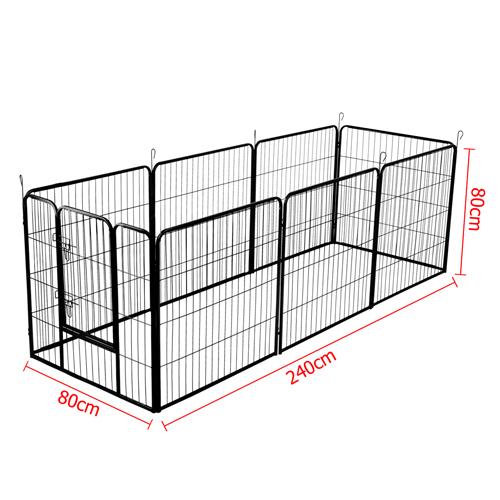 Pet Playpen Dog Playpen 8 Panel Exercise Cage Enclosure Fence 80x80cm
