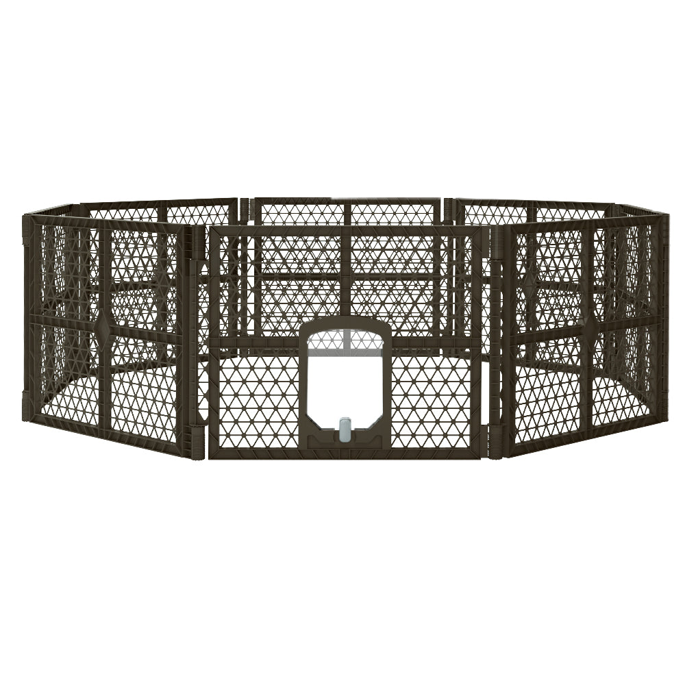 Pet Dog Playpen Enclosure 8 Panel Fence Puppy Cage Plastic Play Pen Fold