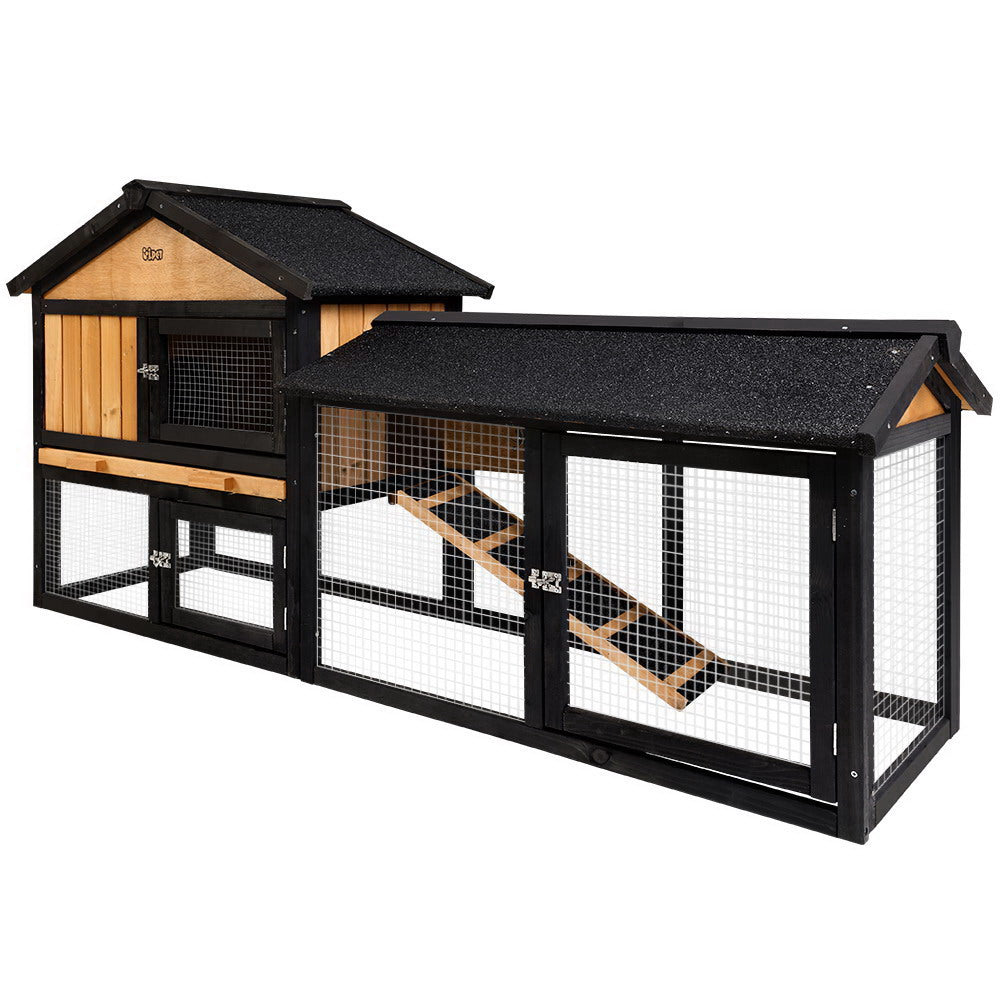 Chicken Coop Rabbit Hutch Wooden Cage Pet Hutch 165cm x 52cm x 86cm