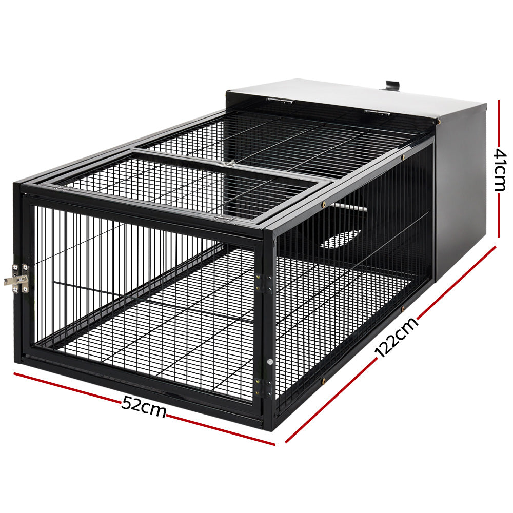 Rabbit Cage Hutch Cages Indoor Outdoor Hamster Enclosure Pet Metal Carrier 122cm Length