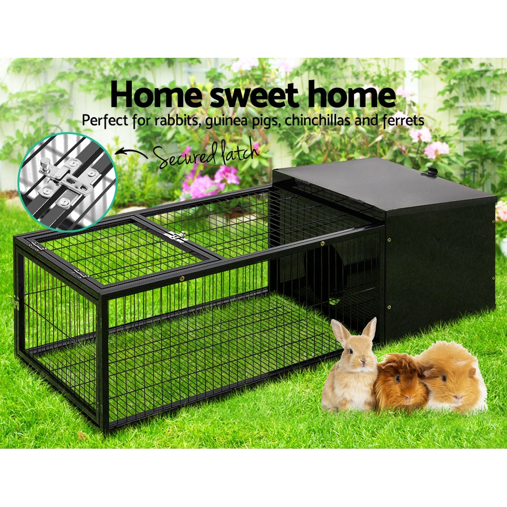 Rabbit Cage Hutch Cages Indoor Outdoor Hamster Enclosure Pet Metal Carrier 122cm Length