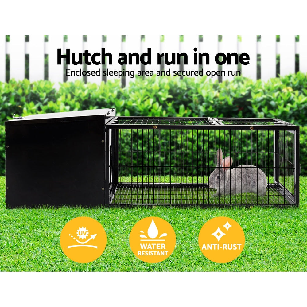 Rabbit Cage Hutch Cages Indoor Outdoor Hamster Enclosure Pet Metal Carrier 122cm Length