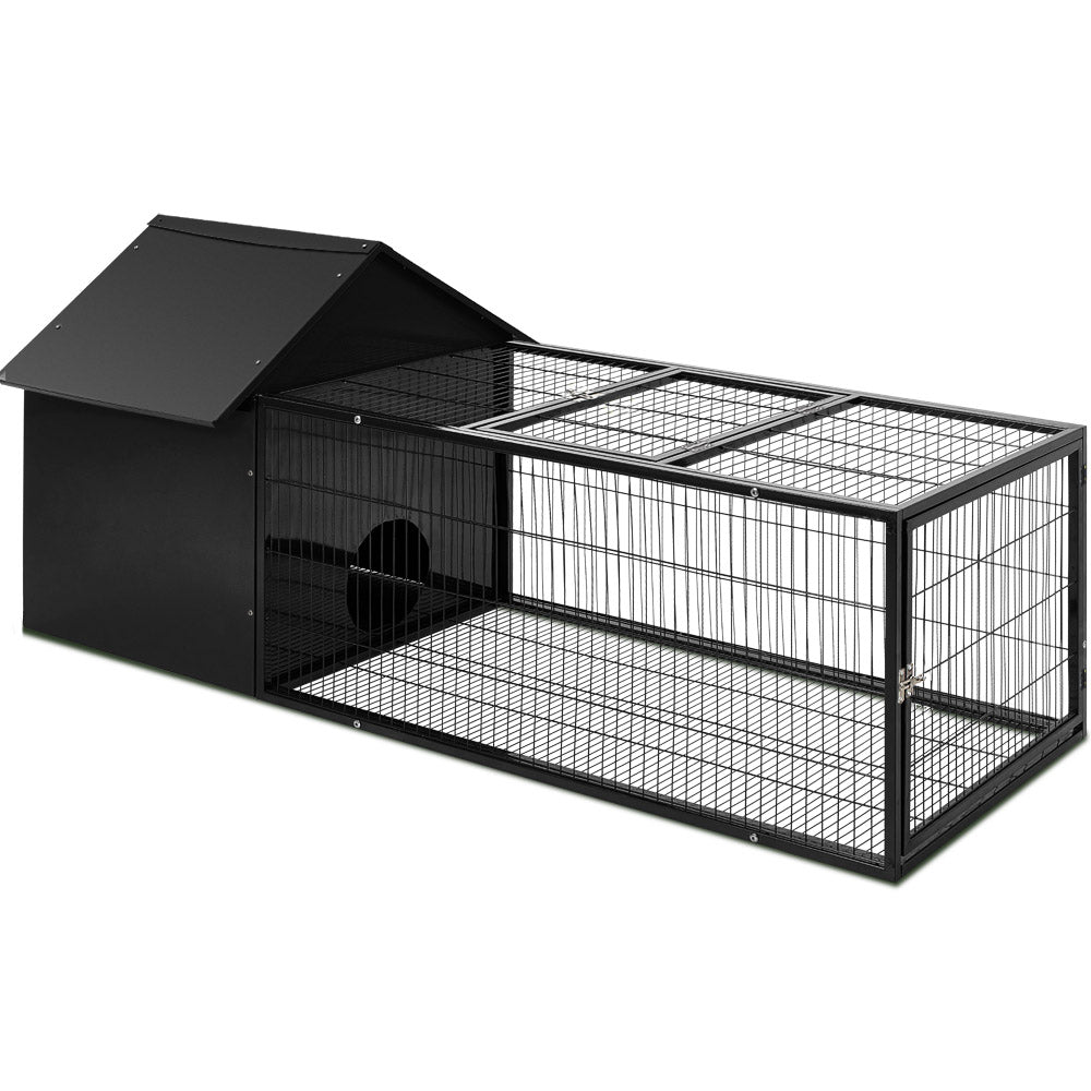 Rabbit Cage Hutch Cages Indoor Outdoor Hamster Enclosure Pet Metal Carrier 162cm Length