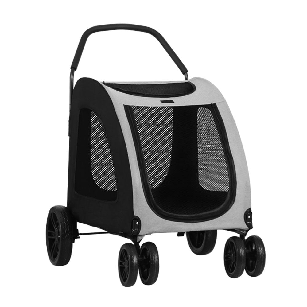 Pet Dog Stroller Pram Large Carrier Cat Travel Foldable Strollers 4 Wheels