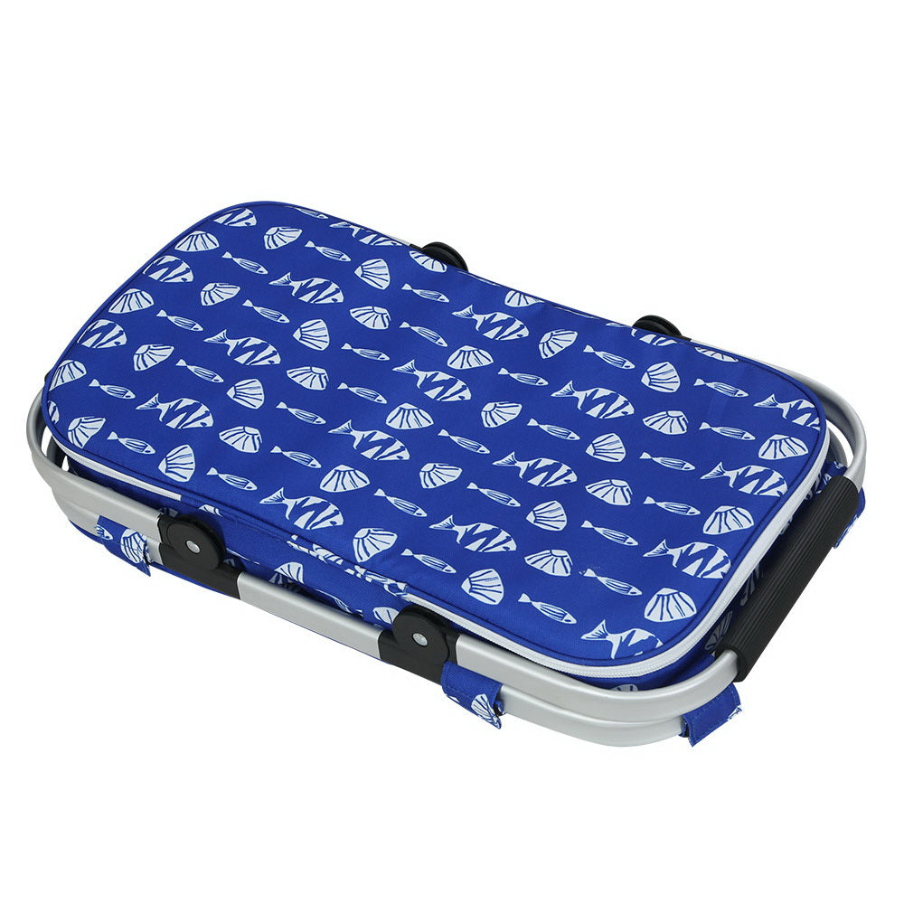 Large Folding Picnic Bag Basket Hamper Camping Hiking Insulated Lunch Cooler