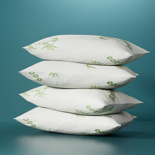 Set of 4 Bamboo Pillow Family Hotel