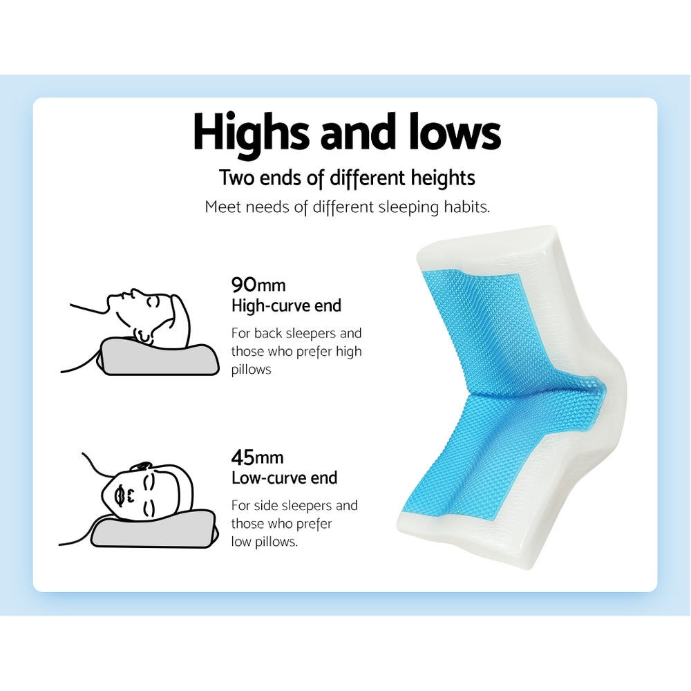 Memory Foam Contour Pillow Cool Gel Bamboo Cover