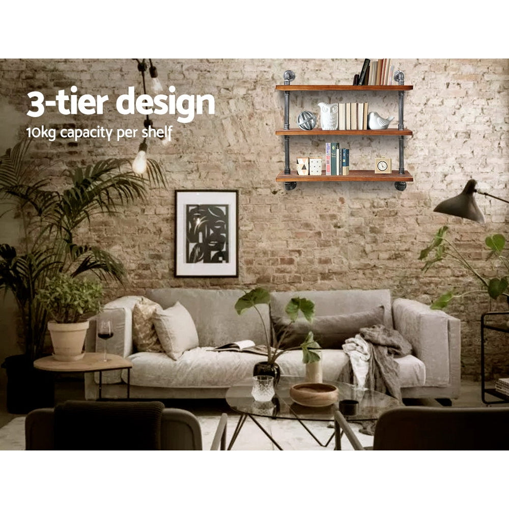 Artiss Floating DIY Pipe Shelf 3 Tiers - Issa
