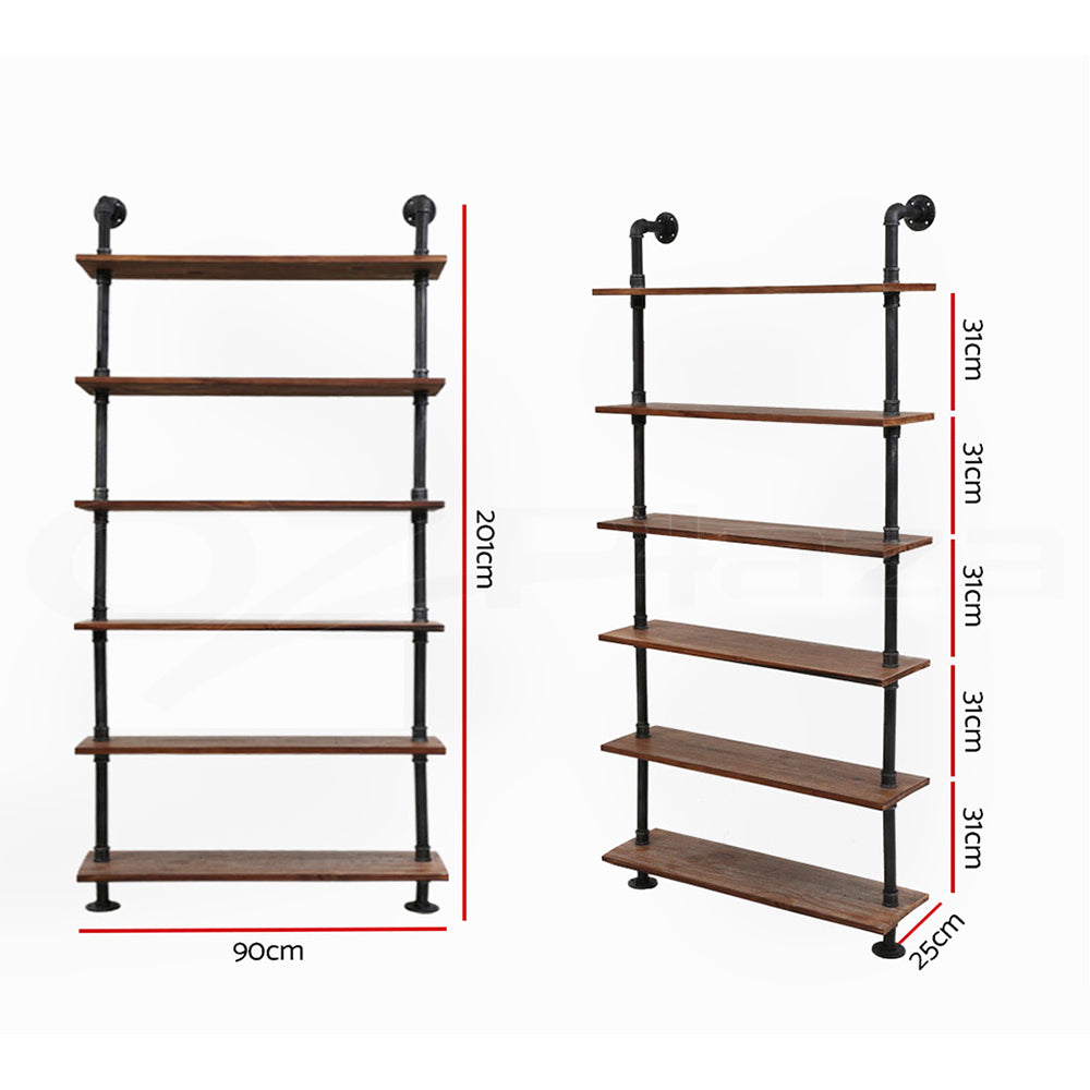 Artiss Floating DIY Pipe Shelf 6 Tiers - Ira