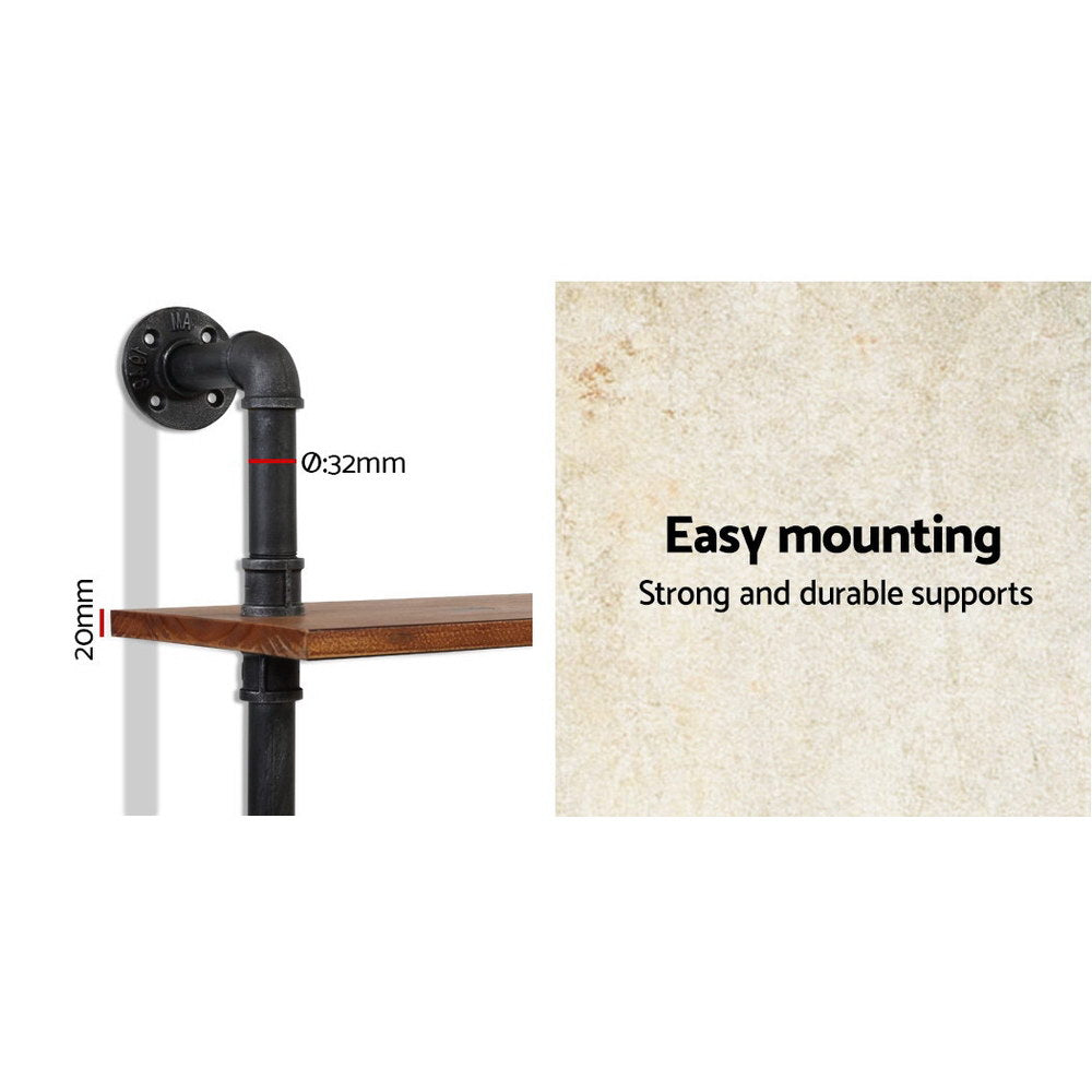 Artiss Floating DIY Pipe Shelf 6 Tiers - Ira