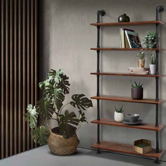 Artiss Floating DIY Pipe Shelf 6 Tiers - Ira