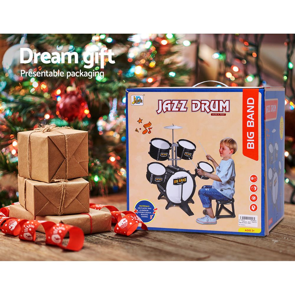 Kids 7 Drum Set Junior Drums Kit Musical Play Toys Children's Mini Big Band