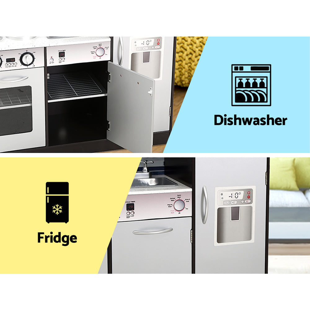 Kids Kitchen Wooden Pretend Play Set Toys Cooking Food Children Cookware