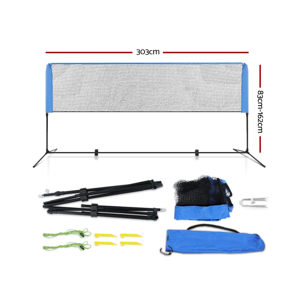 3m Badminton Tennis Net Portable Volleyball Kit Adjustable Height