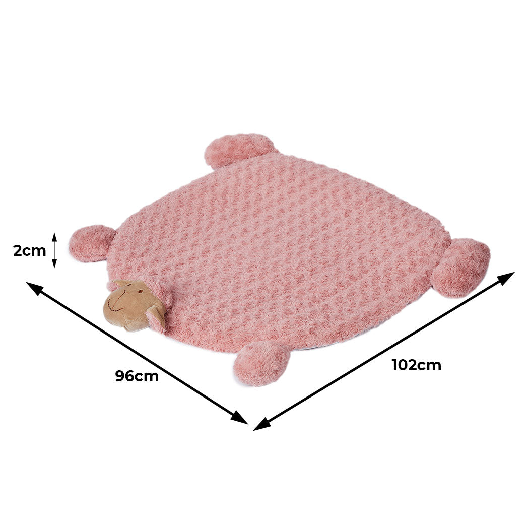 Collie Dog Beds Pet Cat Calming Squeaky Toys Cushion Puppy Kennel Mat - Pink LARGE