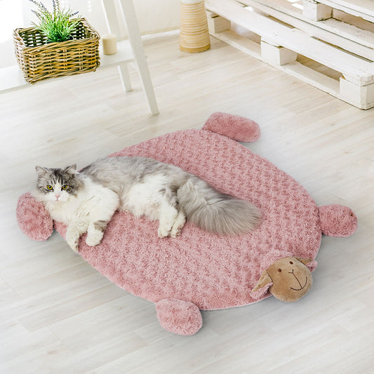 Collie Dog Beds Pet Cat Calming Squeaky Toys Cushion Puppy Kennel Mat - Pink MEDIUM