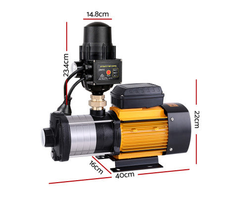 Multi Stage Water Pump Pressure Rain Tank Garden Farm House Irrigation 2000W Black Controller