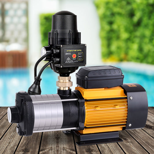 Garden Water Pump High Pressure 2500W 6-Stage Tank Irrigation - Black