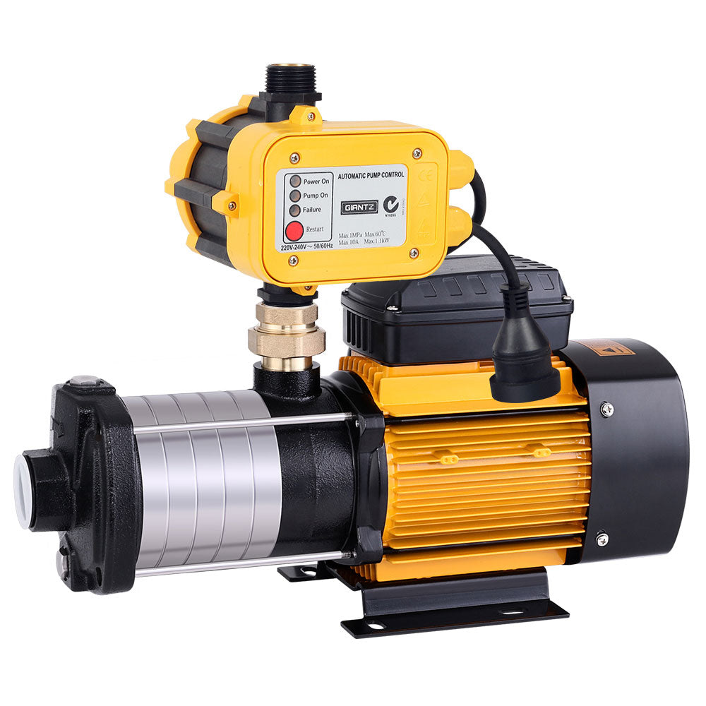 Garden Water Pump High Pressure 2500W 6-Stage Tank Irrigation - Yellow