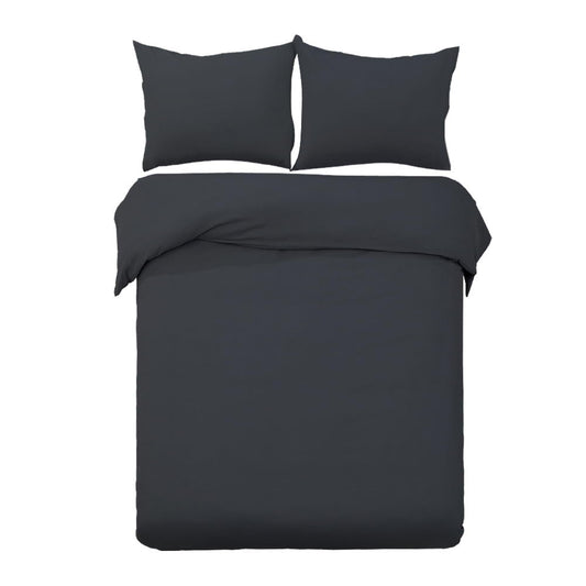 SUPER KING 3-Piece Quilt Cover Set - Black