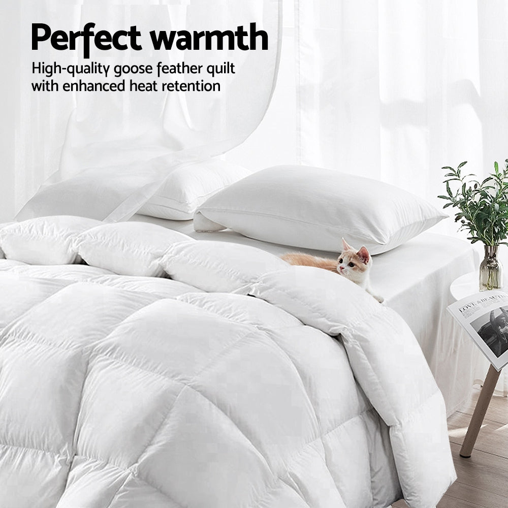 Queen Giselle Bedding 700GSM Goose Down Feather Quilt