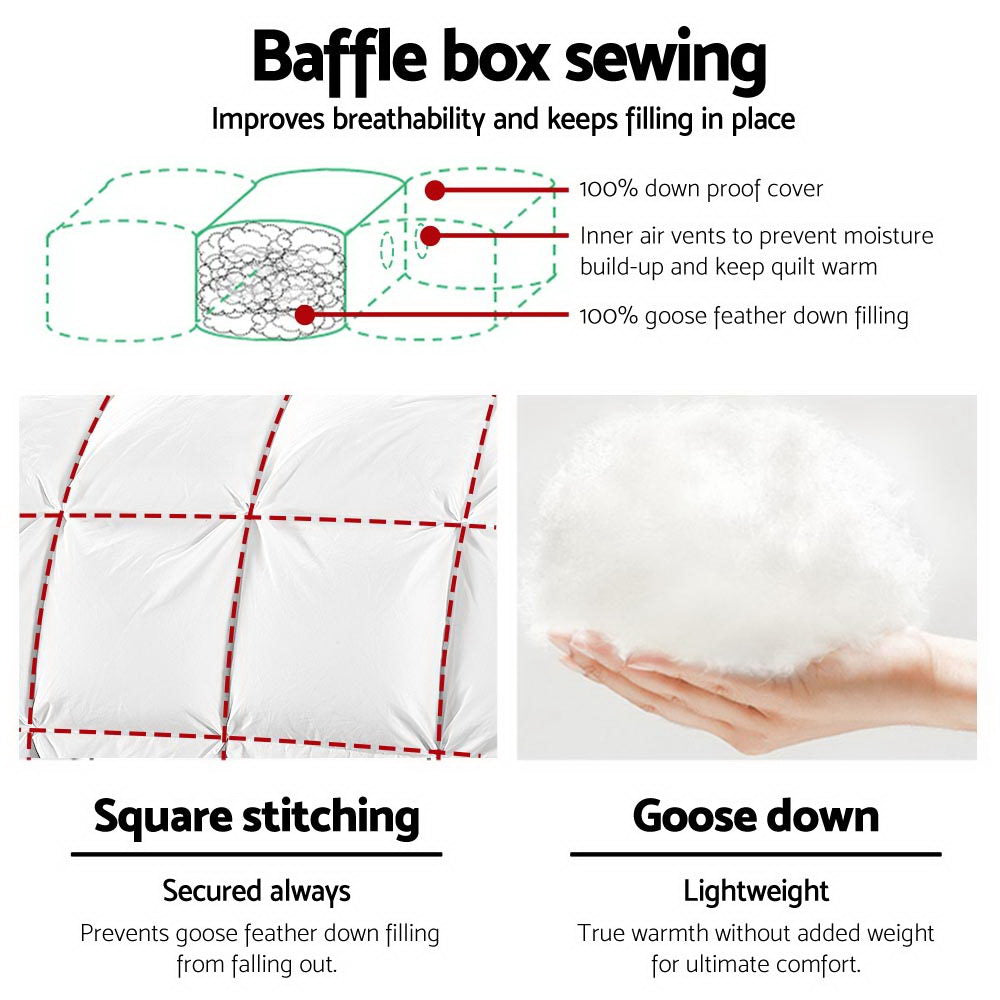 Super King Giselle Bedding 500GSM Goose Down Feather Quilt