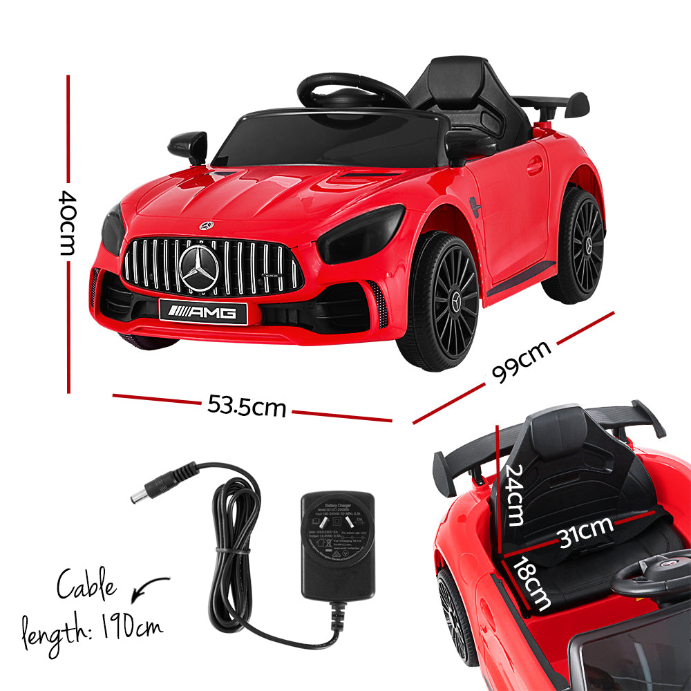 Kids Ride On Car Mercedes-Benz AMG GTR Electric Toy Cars 12V - Red